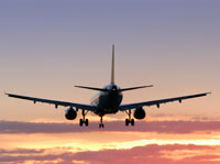 airplane sunset